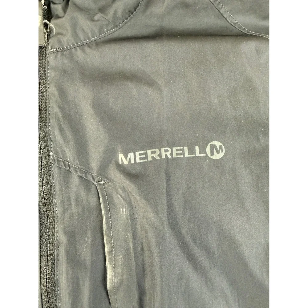 Merrell Fleece Lined Windbreaker Jacket Men's Large Black Full Zip - Picture 5 of 8